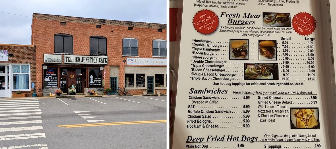 Tellico Junction Cafe Menu