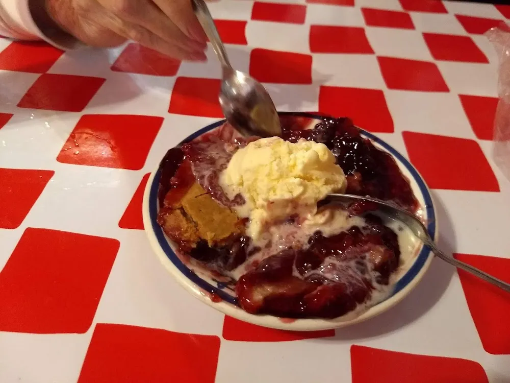 Blackberry Cobbler and Ice Cream
